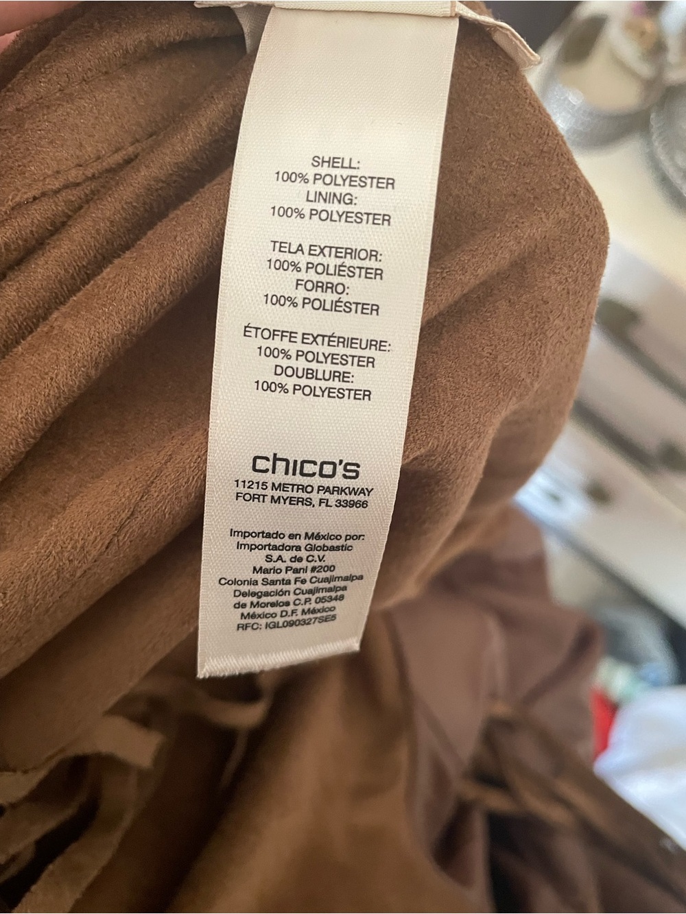 Chico's Brown Draped Fringe Jacket - Picture 3 of 4